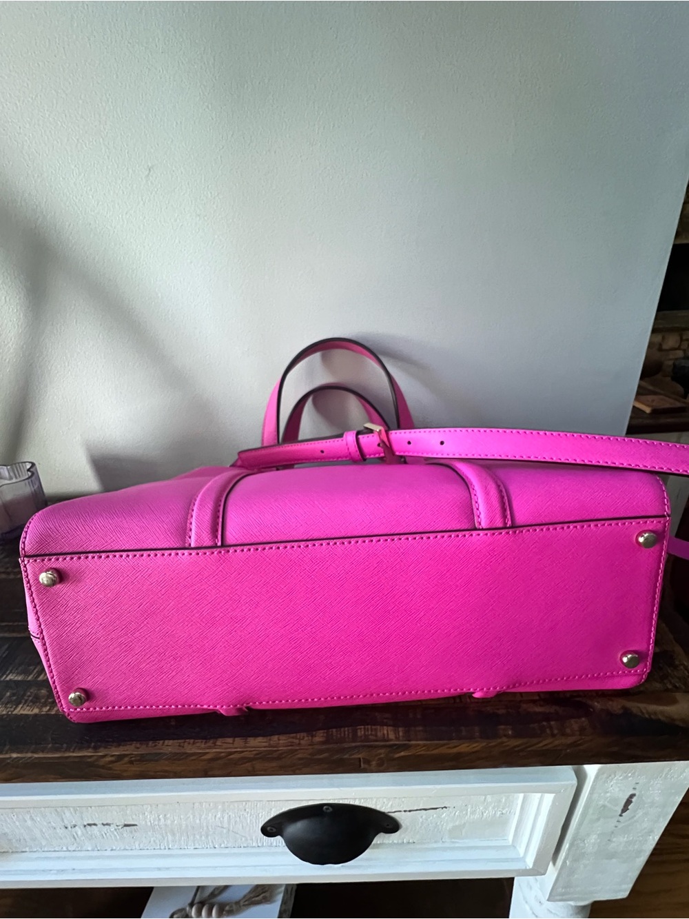 Kate Spade Vibrant Pink Structured Satchel with Removable Strap - Picture 6 of 16